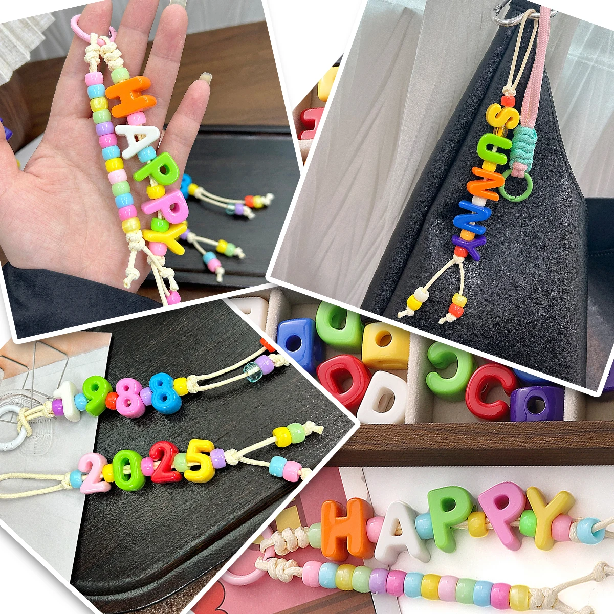 

Acrylic Letter Beads 10pcs/Bag and Number Beads 5pcs/Bag for DIY Personalized Bracelet Necklace Crafting