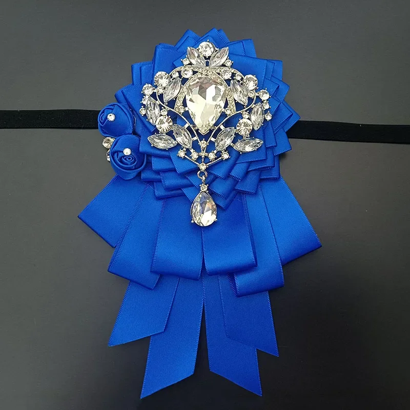 

Original Design Handmade Men's French Shirt Ties Retro Business Banquet Wedding Suit Collar Flowers High End Rhinestone Brooch