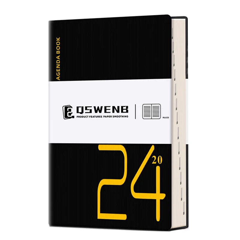 A19E-2024 Journal Notebook, 360 Pages Hardcover Leather Notebook For Women Men, 5.7X8.3Inch