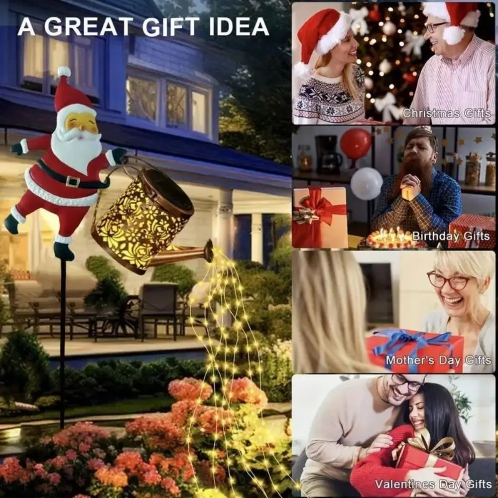 Solar Powered Christmas Solar Light Waterproof Weather Resistant Santa Claus Light LED Light Decorative Design