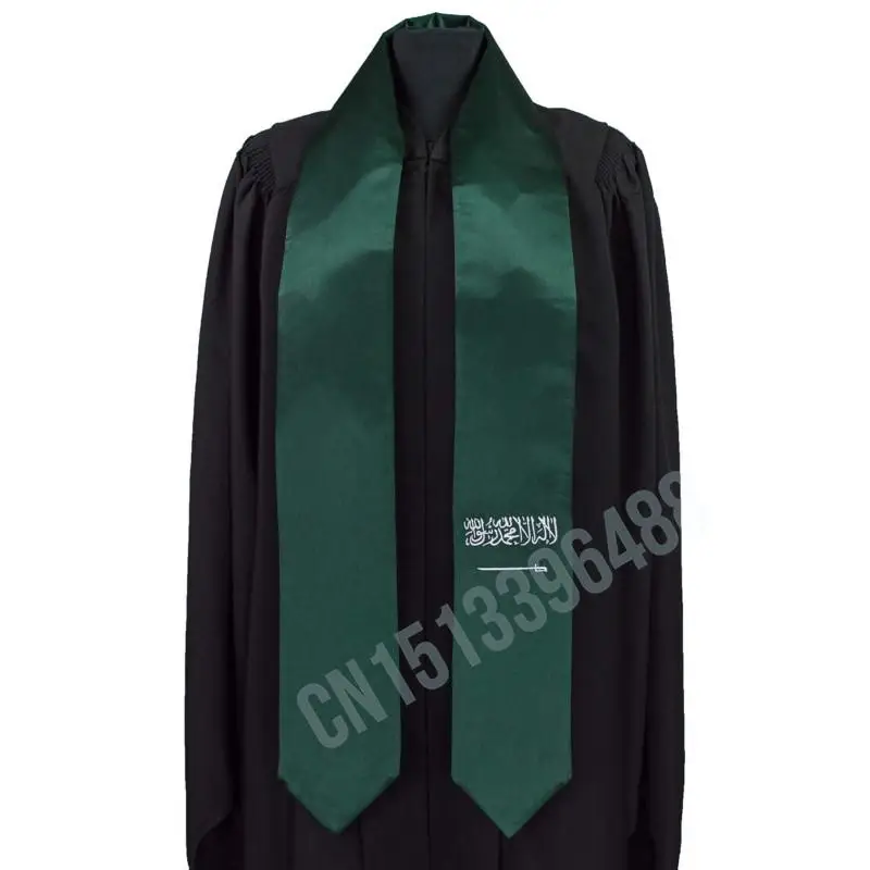 Saudi Arabia Flag Scarf Top Print Graduation Sash Stole International Study Abroad Adult Unisex Party Accessory