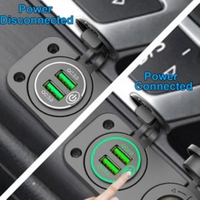 #444P QC 3.0 Dual USB Car Charger C-Igarette Lighter Socket 12V Charger (Black)