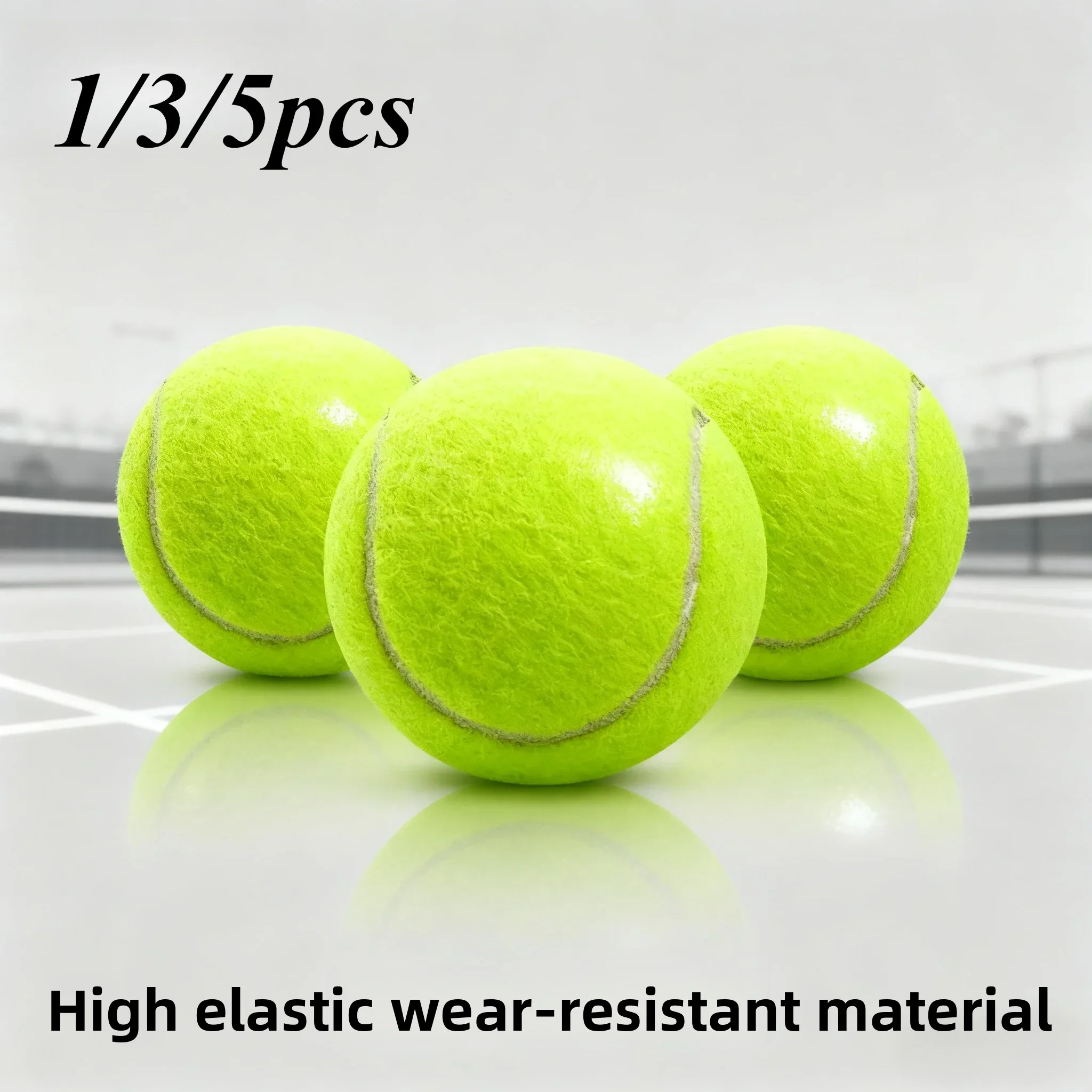 

1/3/5pcs High Elasticity Tennis Ball 1Elementary Match Training Durable Ball Fans Practice Durable Tennis Ball