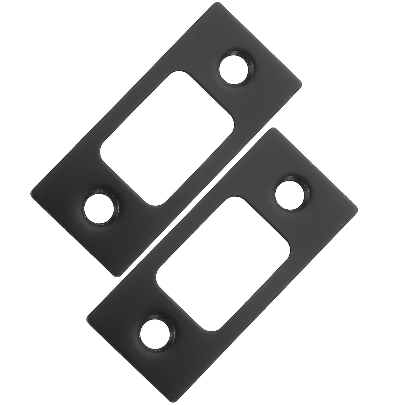 

2pcs Black Lock Tongue Buckle Plates Stainless Steel Deadbolt Striker for Doors Door Knob Strike Fillers Reinforcement Kit
