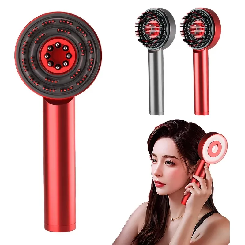 Waterproof Cordless Head Scratcher Red Light Hair Oil Applicator Electric Hair Massage Brush Scalp Massage Comb for Hair Growth