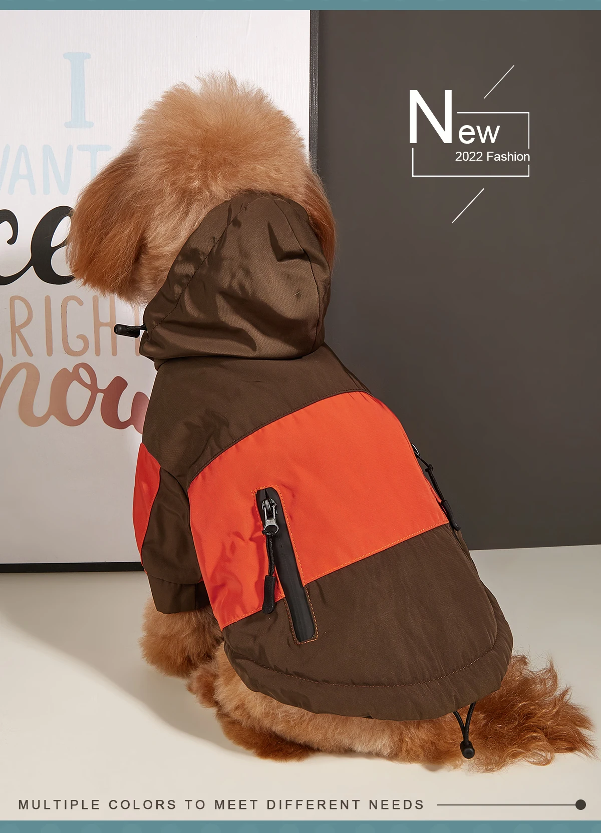 Wasserdichte Kleidung für große Hunde, Winter, warm, Haustier-Regenmantel für mittelgroße und große Hunde, modische coole Hundejacke, französische Bulldogge, Chihuahua-Outfit – Detail 11