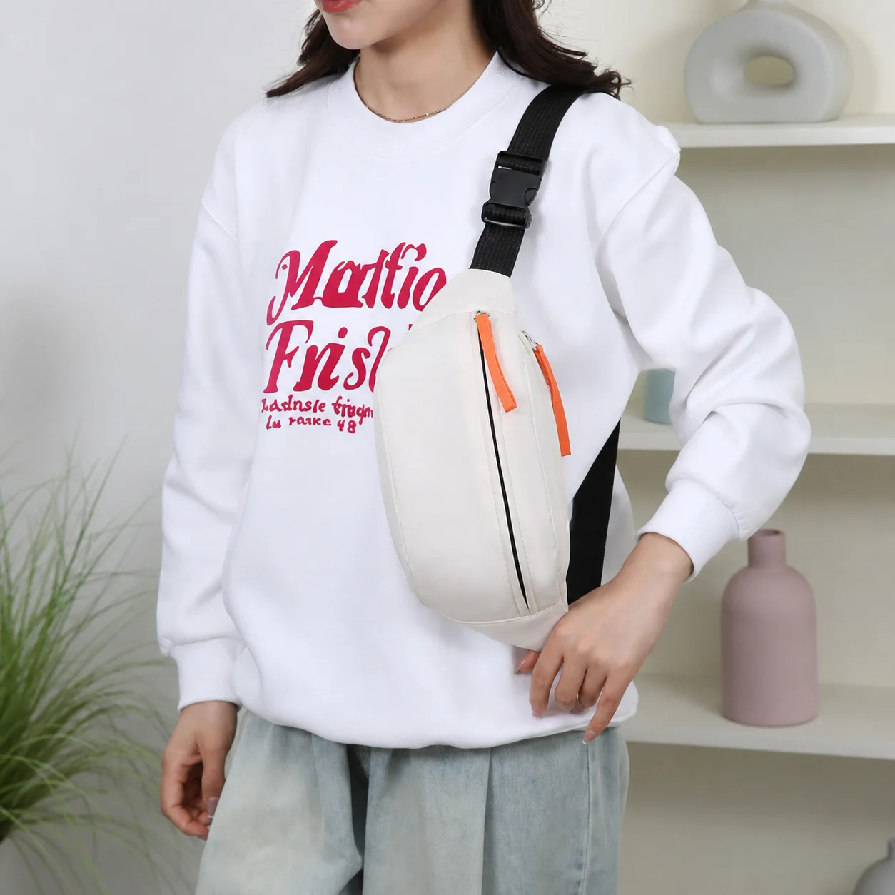 Single Shoulder Bag Lightweight Cycling Waist Bag Crossbody Fanny Bag Medium Soft For Daily Outings Short Trips Shopping