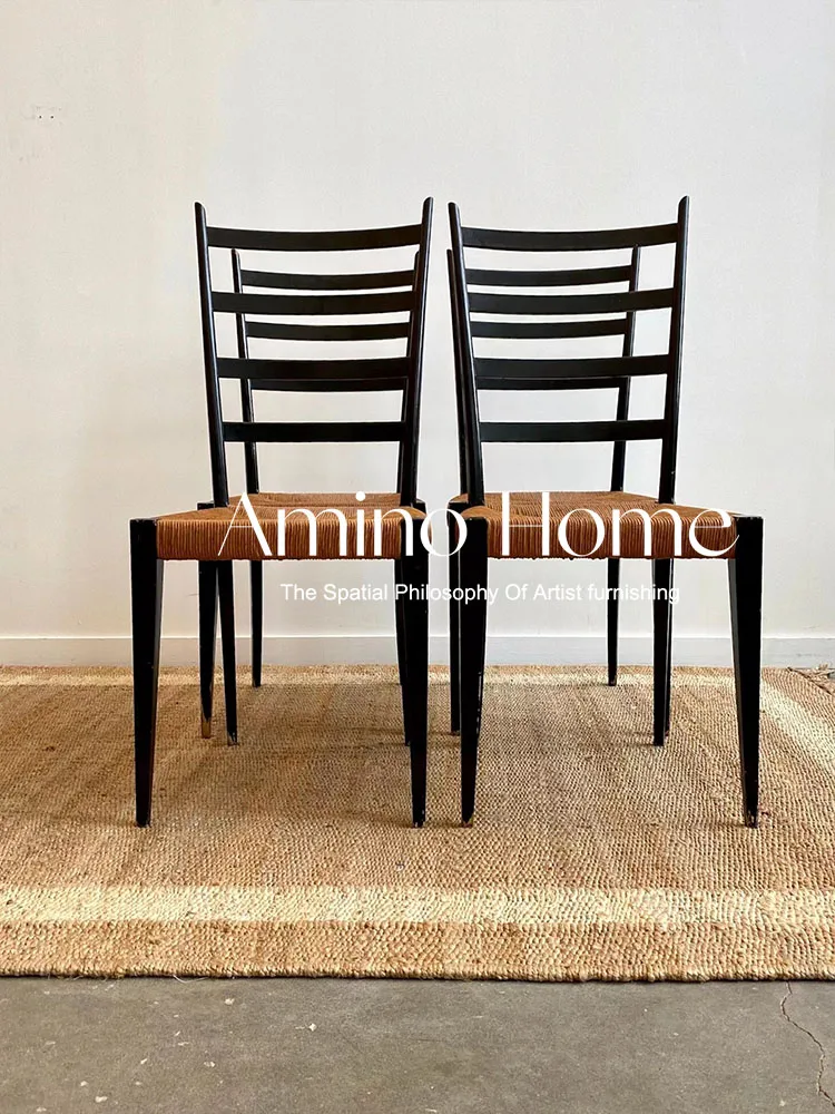 High Back Jantando a cadeira, cadeira simples do Rattan, madeira maciça, vento, Homestay