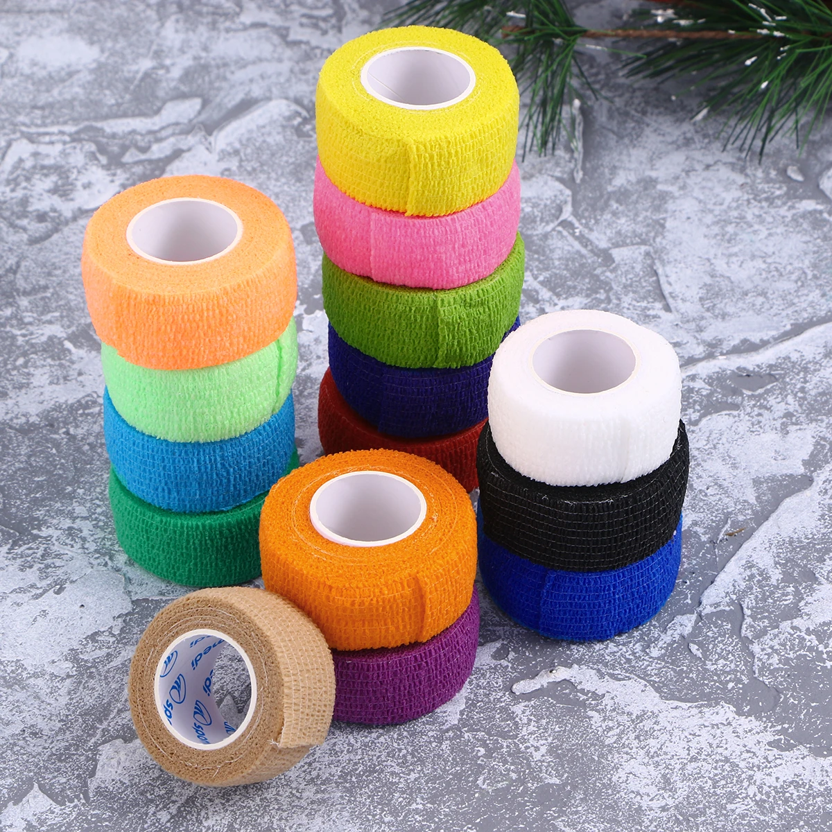 

15pcs Non-woven Bandage Elastic Wrap Protective Rolls Self-Adhesive Bandage for Arm Leg Wrist Ankle Various Colors