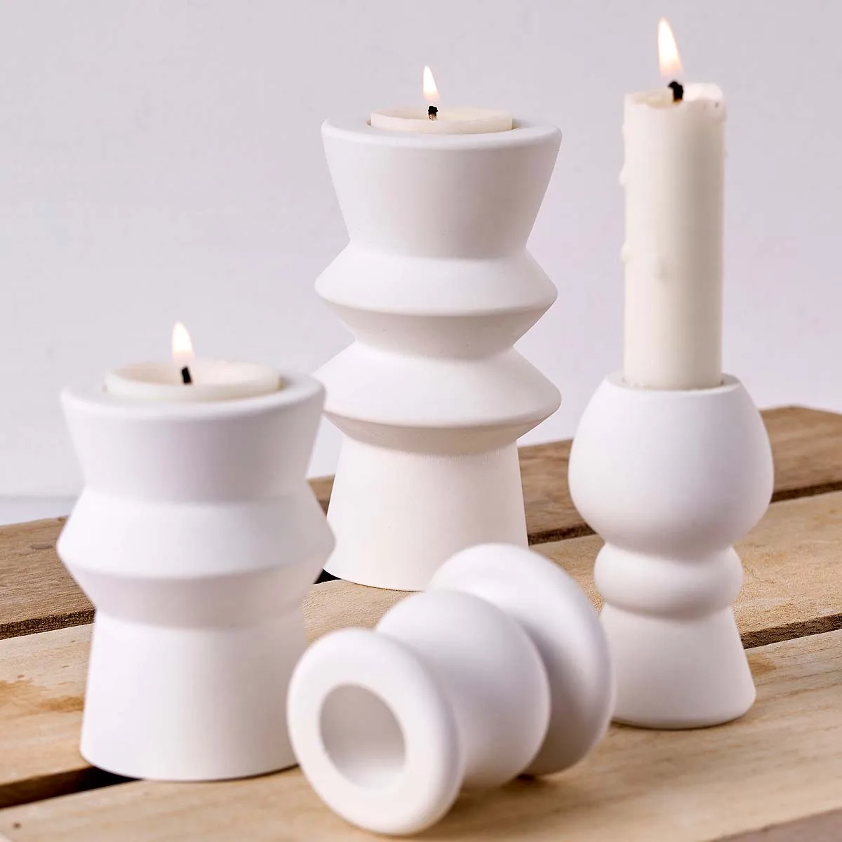 Nordic Candle Holder Silicone Mold DIY Geometric Roman Column Candlestick Clay Molds Plaster Resin Craft Gifts Making Home Decor view 6