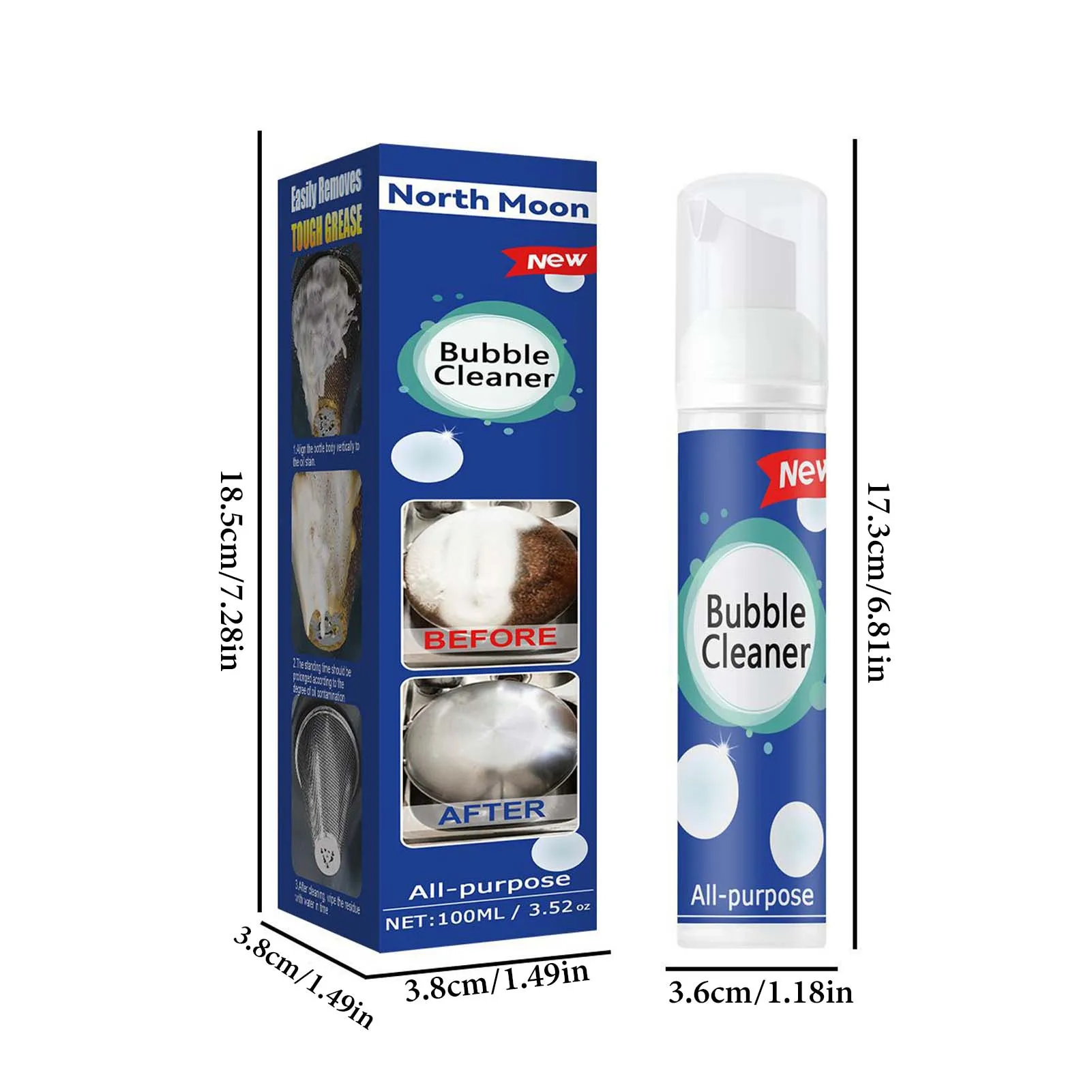 30/100ml All-Purpose Bubble Cleaner Kitchen Grease Cleaner Kitchen Oil Stains Stubborn Cleaner Dirt Kitchen Tools Hot