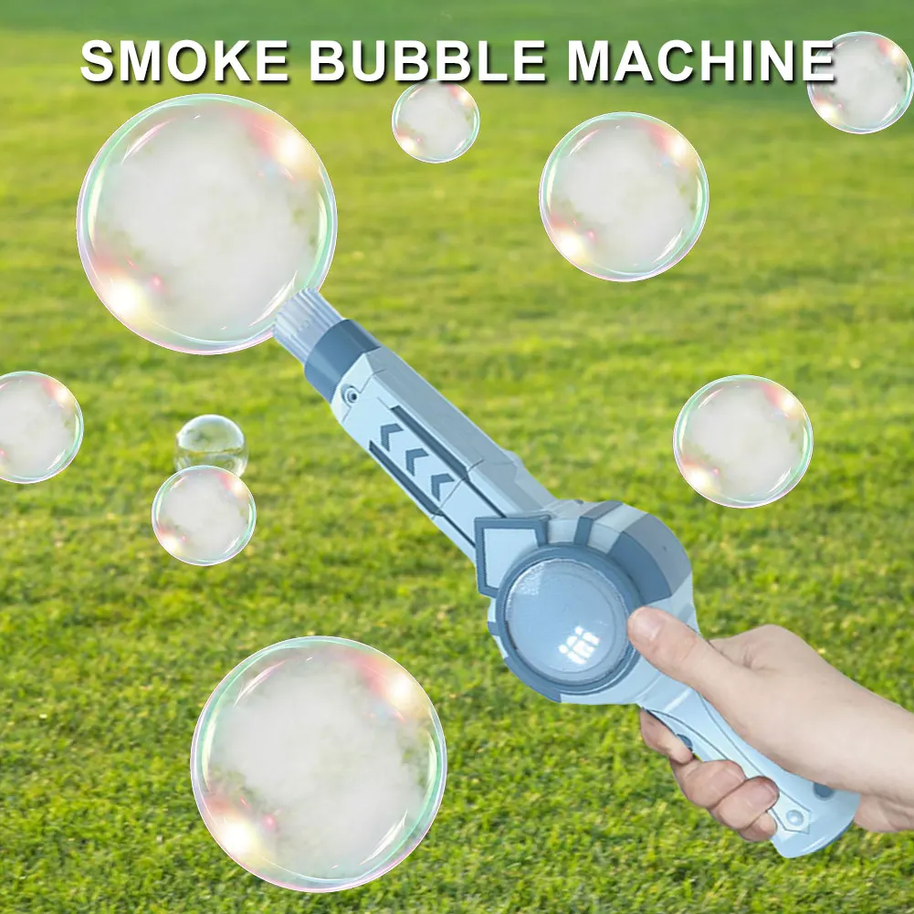 Machine à bulles de fumée élastique, Portable, baguette à bulles pour enfants, jouets de jardin de fête en plein air d'été