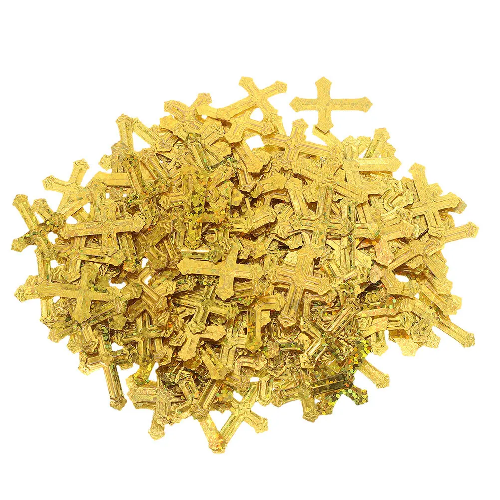 

90G Sparkling Cross Confetti Plastic Glitter Table Scatter for Church Events Holy Communion Weddings Christenings Festive