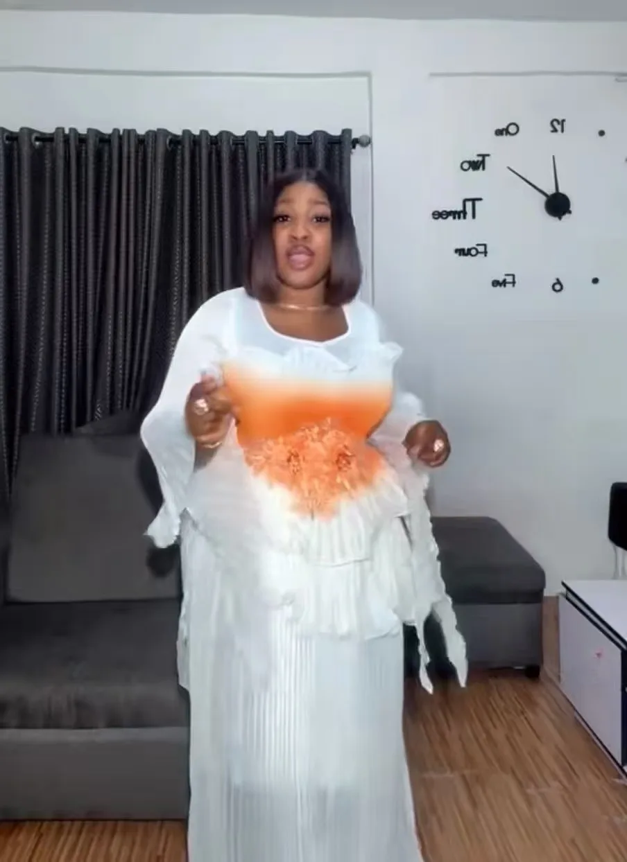 

Miyake Pleated Organza New Two-piece Set Gradual Change Sun Pleated Splicing Irregular Loose Women's Skirt Set New