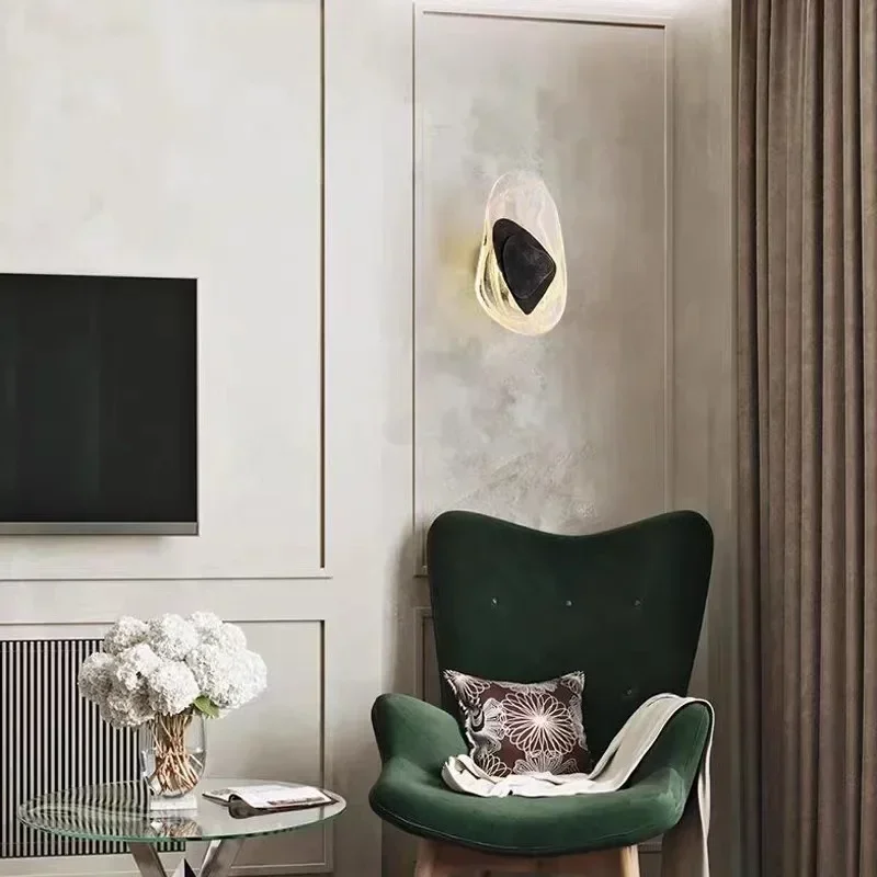 New Cream Style Nordic  Bedroom Bedside Wall Lamp Corridor Living Room Minimalist Crystal