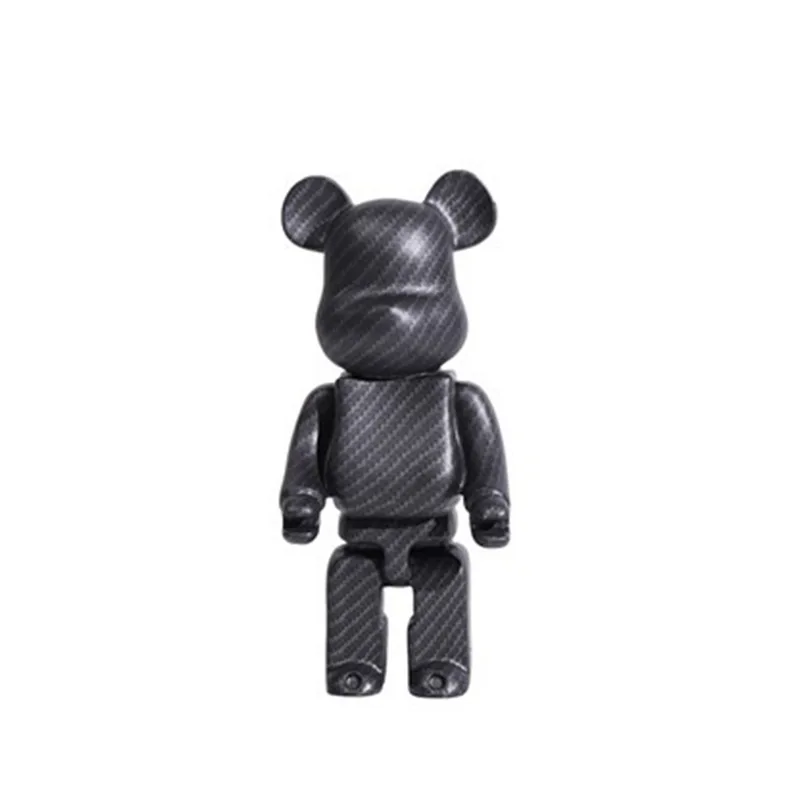

Wood grain cartoon doll figure Internet celebrity building block bear ornament model room children's room wine cabinet soft