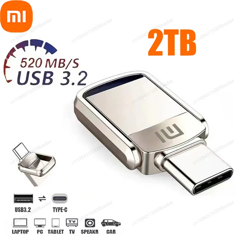 Xiaomi 2TB Metal Flash Drive Usb 3.2 Super High Speed Transfer U Disk Pen Drive 1TB Waterproof Type C Disk For Cellphone PC 2025