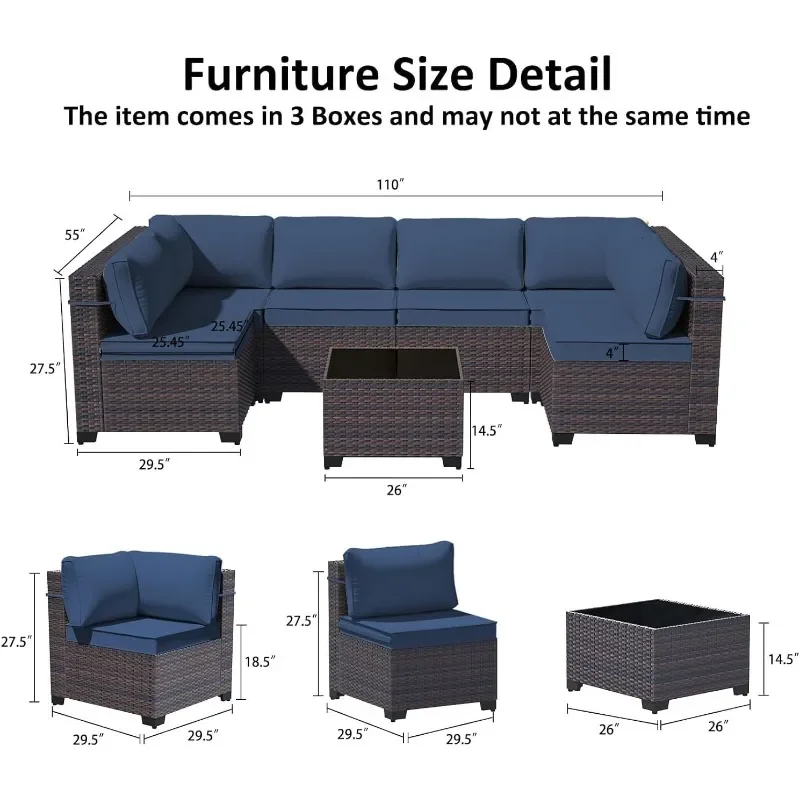 11 Pieces Outdoor Patio Furniture Set Outdoor Furniture Patio Sectional Sofa Conversation Sets