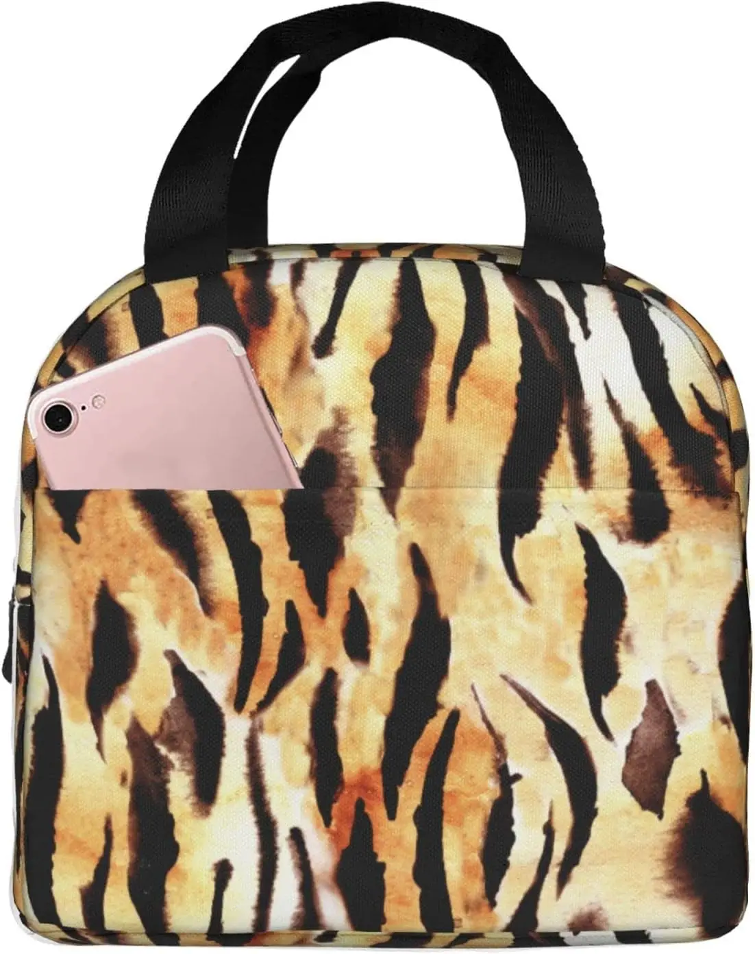 Tigre Imprimir Abstrato Animal Isolado Lunch Bag para Homens e Mulheres, Recipiente Reutilizável, Impermeável, Portátil, Refrigerador, Ther