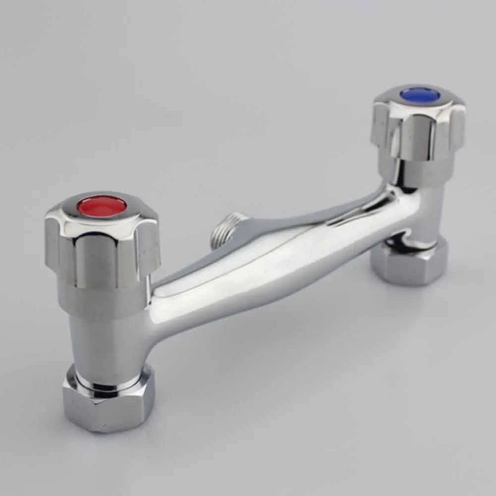 

Chrome Bathroom Shower Mixer Taps Bar with Twin Outlet Sturdy Copper Construction Anti Reflux Check Valve Easy to Assemble