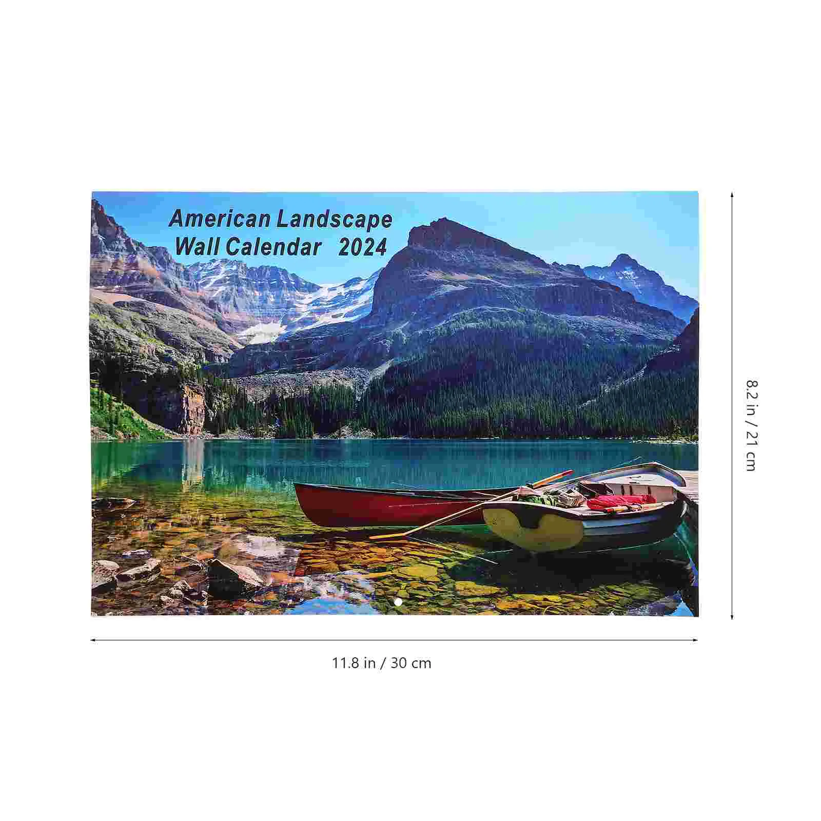 2024 Cross-border European and American English Landscape Photo Wall Calendar Holiday Hanging