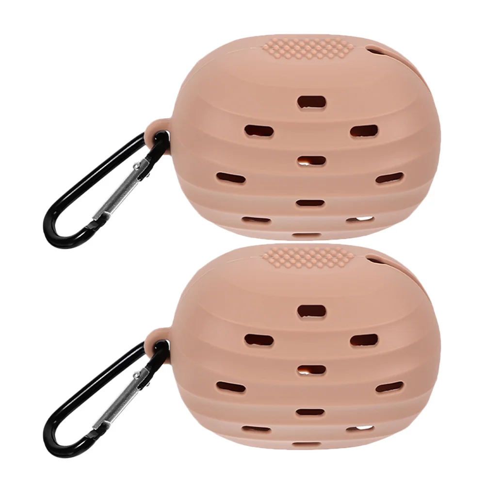 Caja de almacenamiento para esponjas de maquillaje, estuche de silicona para esponjas de polvo, soporte de viaje portátil para esponja de maquillaje, organizador compacto a prueba de polvo, 2 uds.