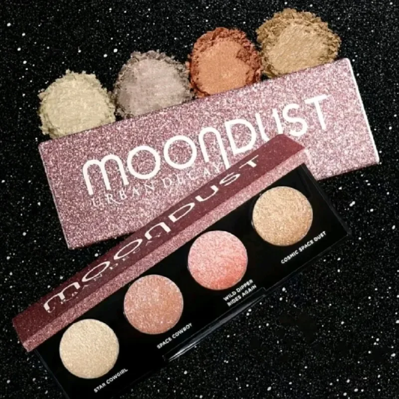 Palette de fards à barrage étanches Moondust, 4 couleurs, super brillant, paillettes, miroitant, 256 yeux, pigment, surbrillance, maquillage, cosmétique