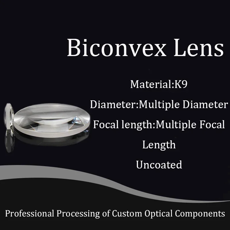 High-Quality K9 and BK7 Biconvex Lenses with Various Diameters for Bracket Mounting