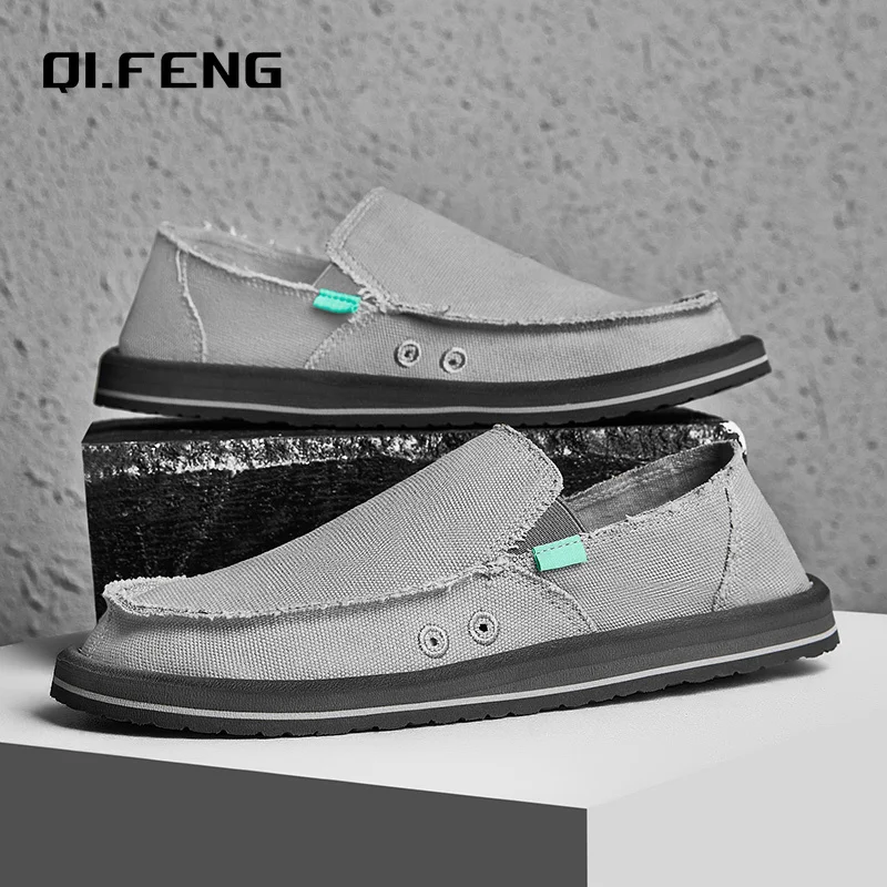 

Ультралегкая повседневная парусиновая обувь в рыбацком стиле, обувь для ленивых на плоской подошве для вождения, повседневные кроссовки, мужская обувь на весну и лето