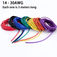14/16/18/20/22/24/26/28/30 AWG Silicone Electric Wire 3 meter/10ft- Soft, Flexible Tin-Copper Wire High Temperature Resistant
