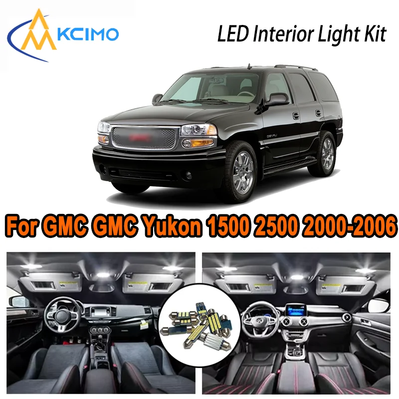 

For GMC GMC Yukon 1500 2500 2000-2006 2001 2002 2003 2004 LED Interior Dome Map Trunk Light Kit Car Led Lamps Canbus No Error