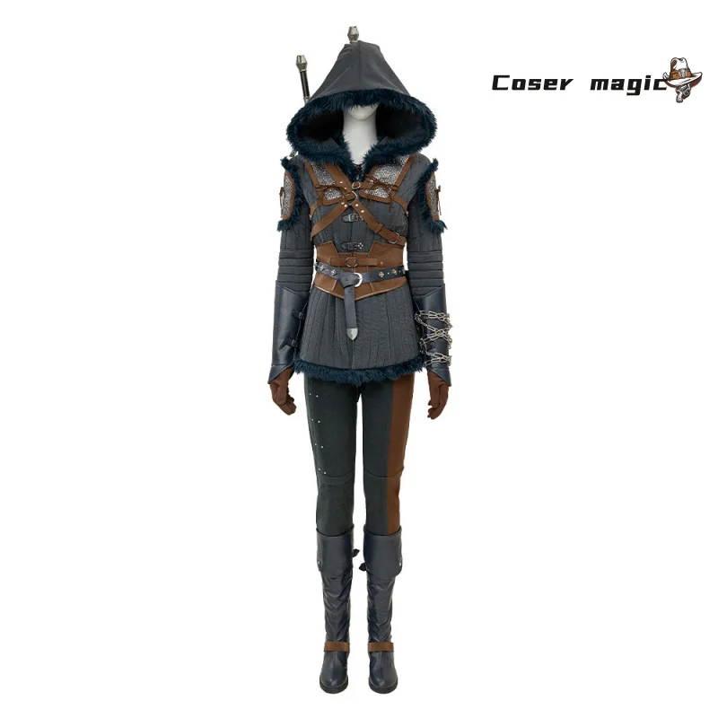 أزياء سيري ويتشر 4 التأثيرية زي سيريلا فيونا إلين ريانون للهالوين كرنفال حفلة عيد الميلاد لعب الأدوار الملابس