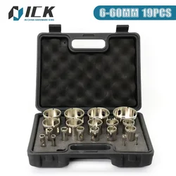 Diamond Coated Drill Bit Set 12/19Pcs Porcelain Cup Saw Tile Marble Glass Granite Hole Saw Drilling Bits Power Tools Accessories