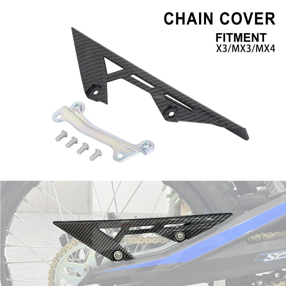 Cubierta de cadena para accesorios de motocicleta MX4, protector de cadena, protección de piñón para Talaria MX3 MX4 MX5, fibra de carbono para bicicleta eléctrica