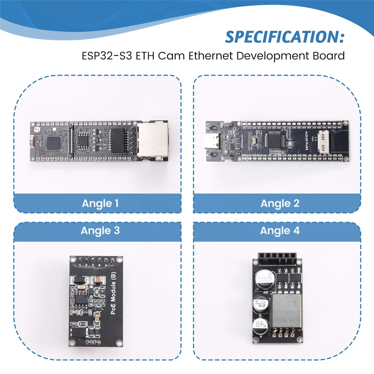 

AB01 ESP32-S3 ETH Cam Ethernet Development Board PoE SD Camera Compatible for POE-ETH-CAM-KIT-OV5640