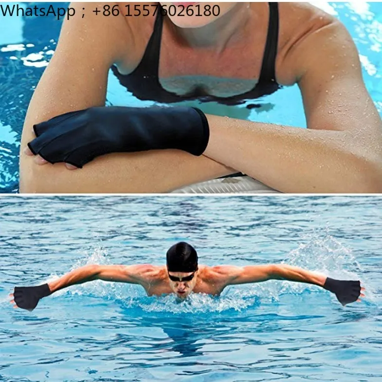 Swimming Half Finger Webbed Outdoor Paddling Palm Cover Snorkeling Surfing Swimming Non-slip Half Finger Protective Gloves