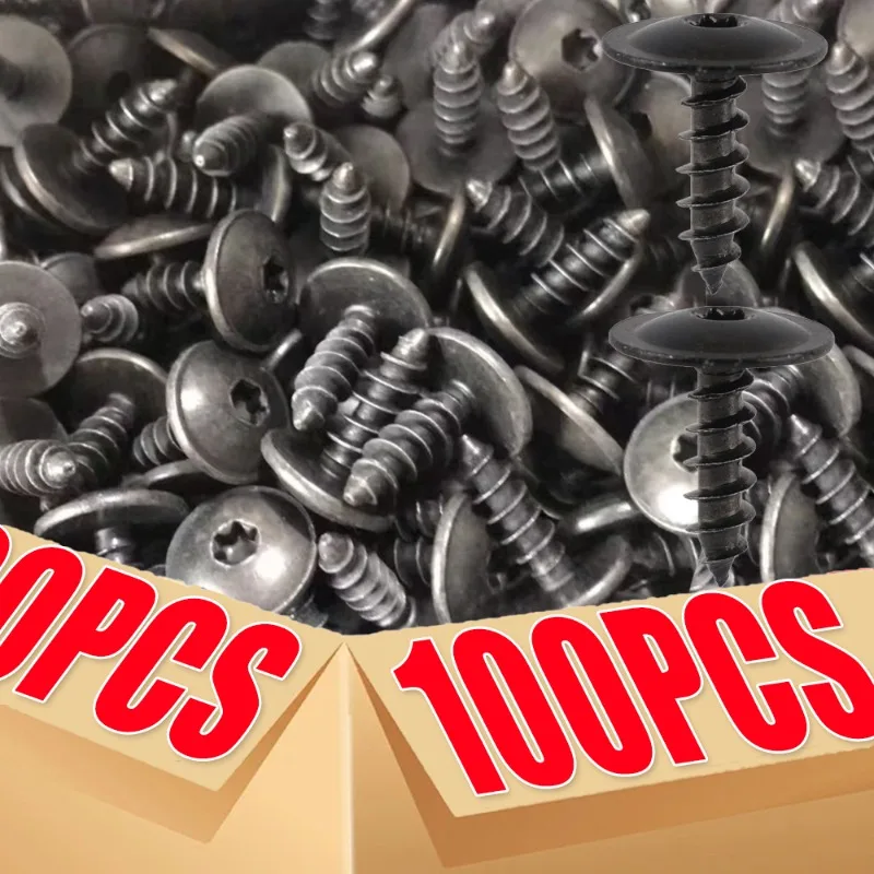 5-100pcs Self-tapping Screws Car Metal Screw Fastener Clips Screw Anti-rust Screw for Car Motorcycle Scooter ATV Moped E-bike