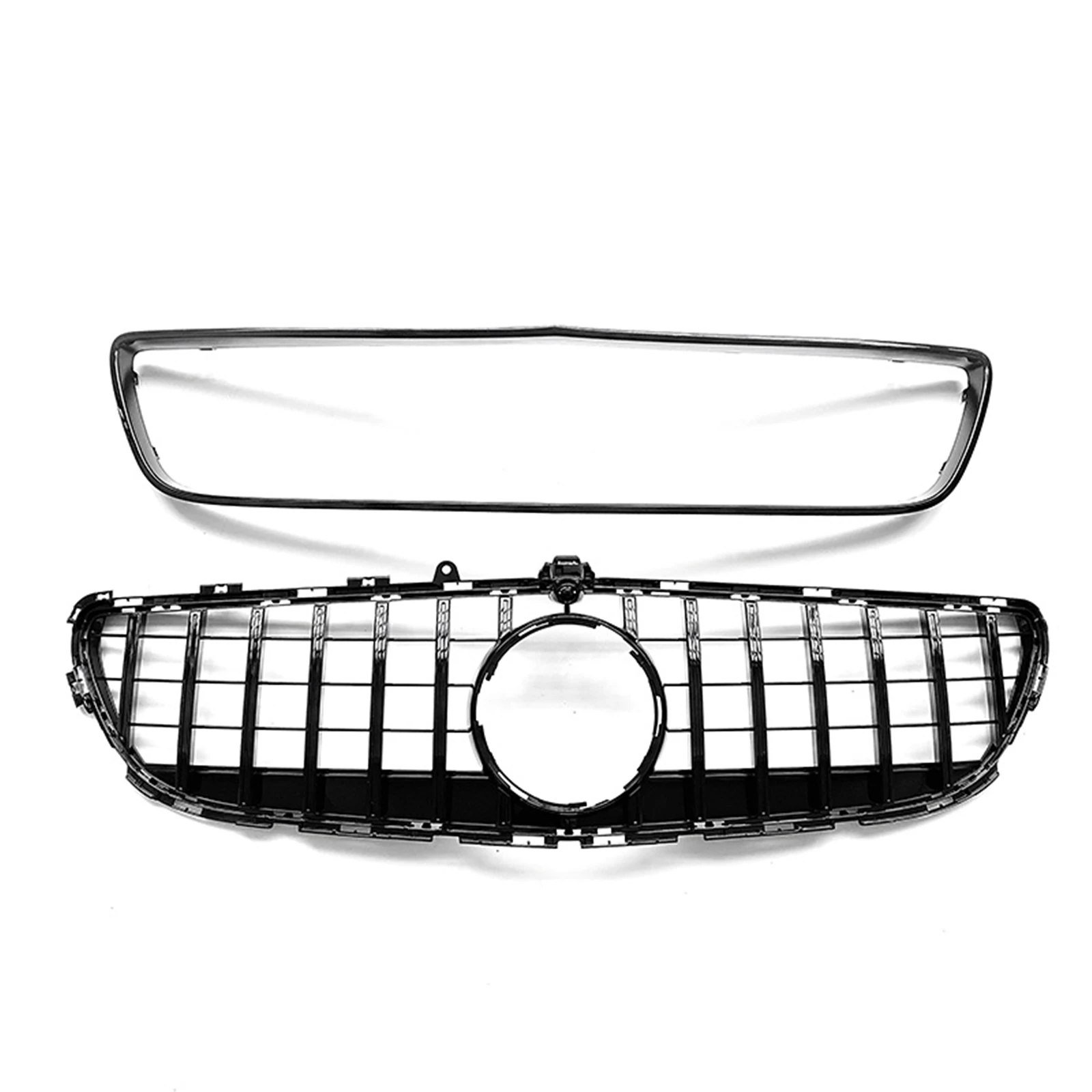 Car Front Grill Grille with Frame Cover Upper Bumper Hood Mesh Grid For Mercedes Benz CLS Class W218 2015-2018 Advance Version