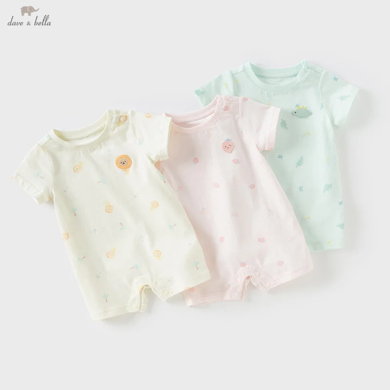 Dave Bella Baby Jumpsuit Summer Boys Girl's Romper Casual Cotton Newborn Creeper Comfortable Cute Print Antistatic DBM17793-A
