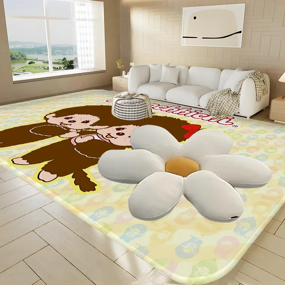 Anime M-Monchhichi Badezimmer Matte Kinderzimmer Schlafzimmer Dekoration Balkon Anti-Rutsch-Fußmatte Wohnzimmer Willkommen Teppich