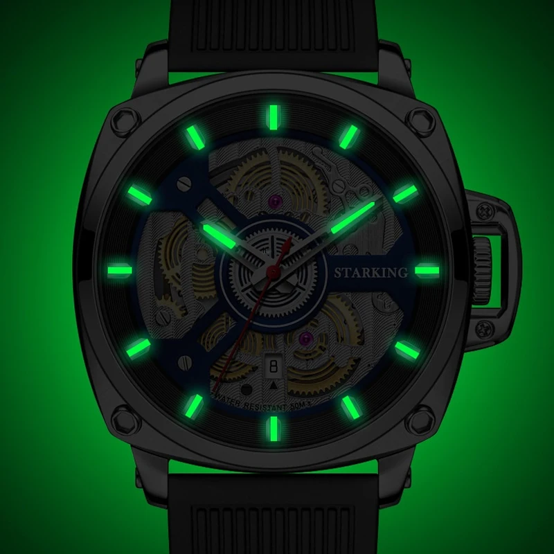 STARKING Brand 2023 New Luxury Personalized Quartz Men Watch 5ATM Waterproof Fashion Silicone Watches Luminous Relogio Masculino