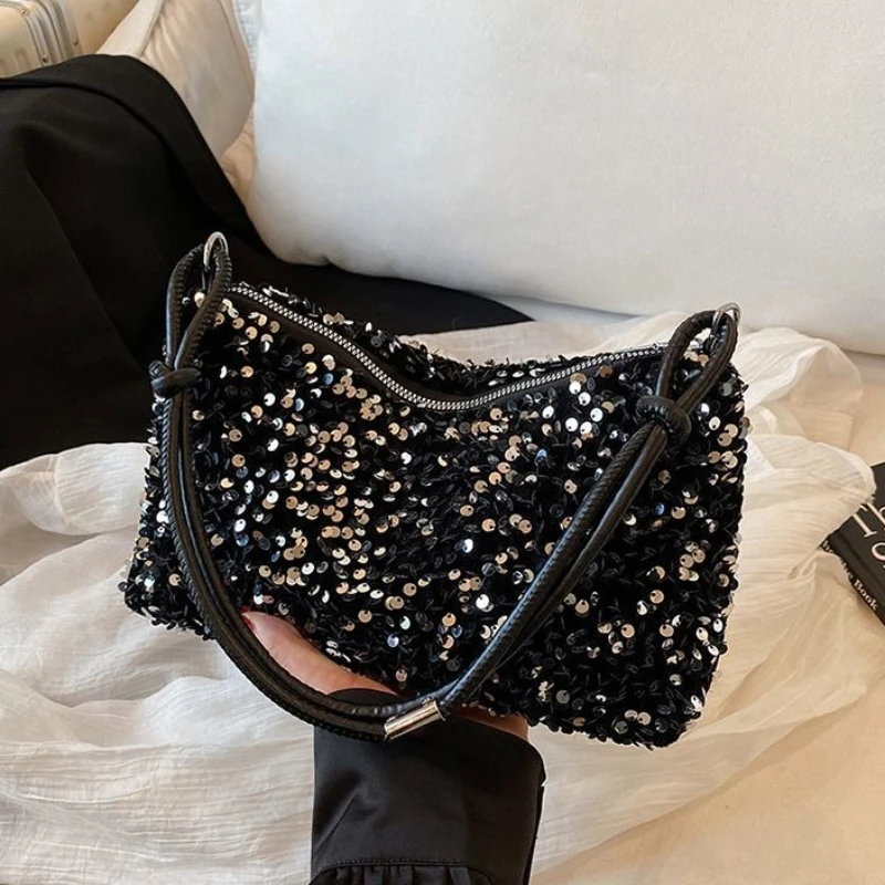 

Универсальная женская сумка через плечо, дорожная сумка подмышки, стильная нишевая сумка с блестками, женская сумка подмышками, женская сумка через плечо