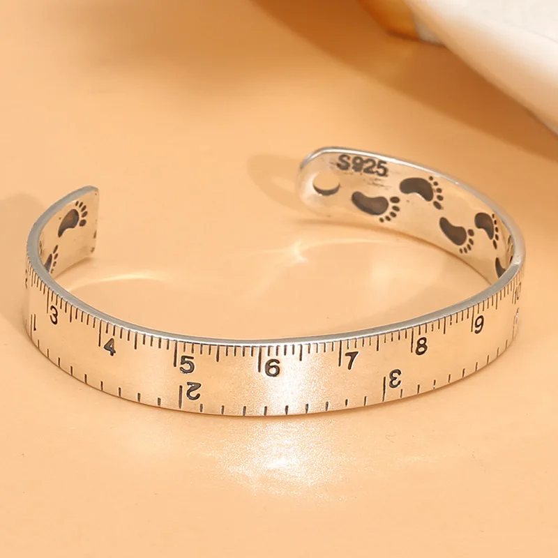 

S925 sterling silver fashion jewelry stylish creative k-style scale bracelet thai silver men's and women's bracelet