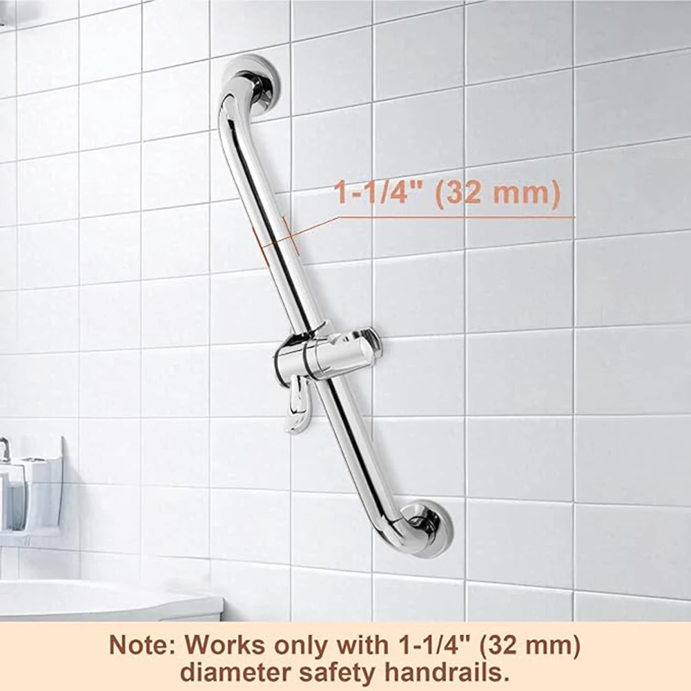 

ABS Chrome Plated Shower Head Holder with 360 Degree Swivel for Customized Positioning on Standard Shower Rails