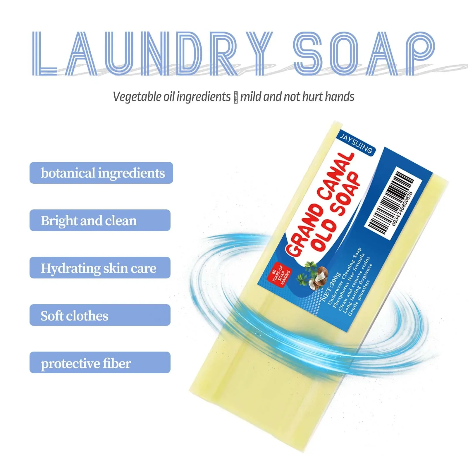 Jaysuing Clothes Cleaning Laundry Soap Bar Underwear Oil Stains Mildew Spots Remove Hand Protection Bleach Laundry Soap