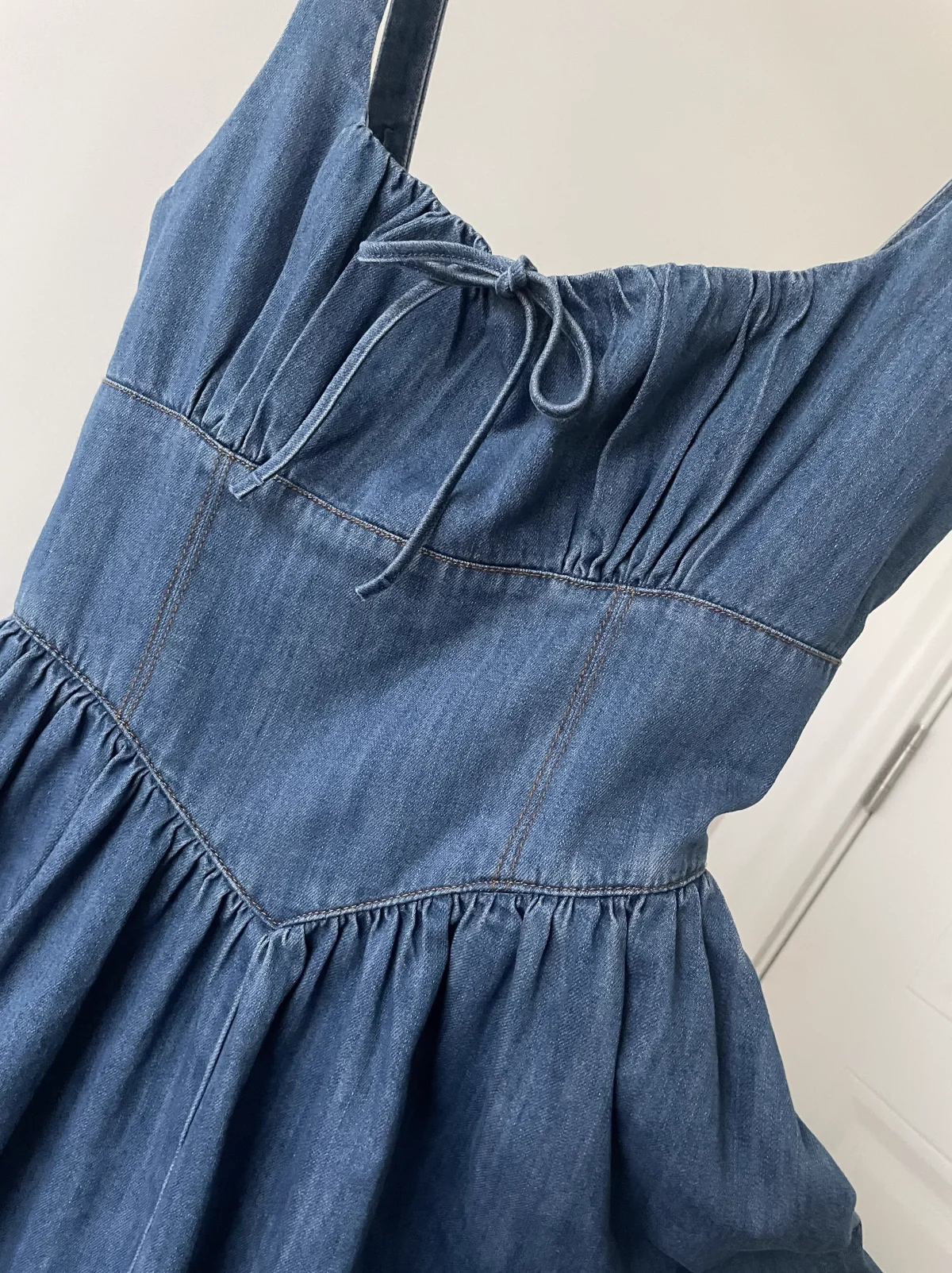 Dames denim lange jurk vierkante kraag mouwloos hoge taille casual vrouwelijk gewaad