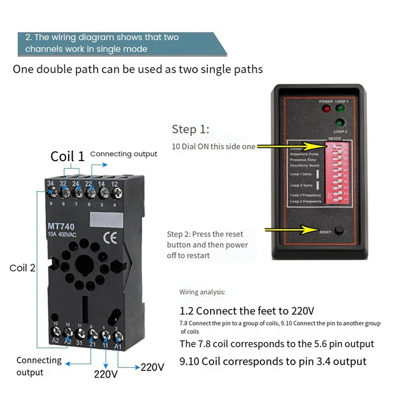 スマートパーキングダブルチャンネル車両出口車ループ検出器 PD232 ループ検出器アクセス制御システム駐車システム Black-T