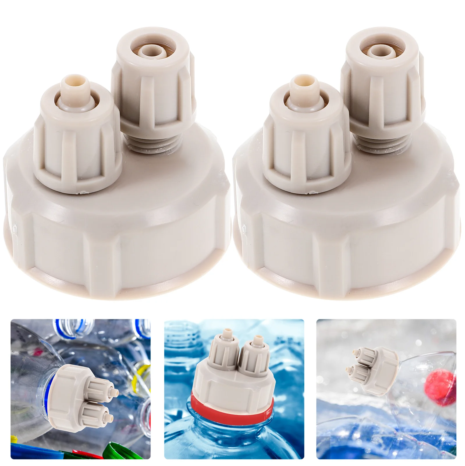 2 Pcs DIY Reactor Carbon Dioxide Bottle Cap Co2 Air Pump Fish Tank Brine Shrimp Accessory