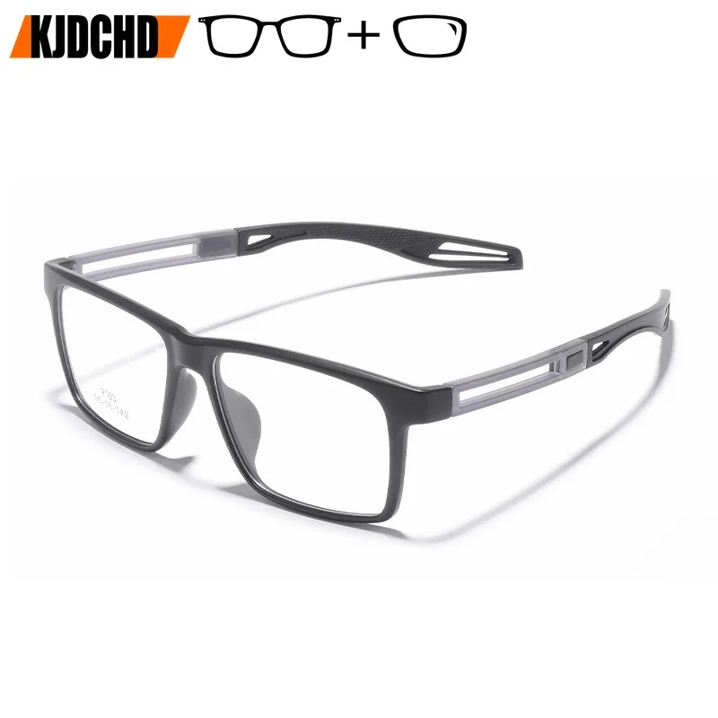 

KJDCHD Men's and Women's Optical Prescription Glasses Blue Light Blocking Reading Glasses TR90 Square Degree Eyeglasses