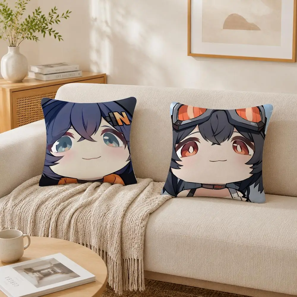 Cute Q Version ZZZ Ellen Nicole Miyabi Cushion Cover Decorative Pillow Case With Hidden Zipper Cutecore Room Decor For Home